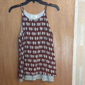 Chic Brown Patterned Tank Top